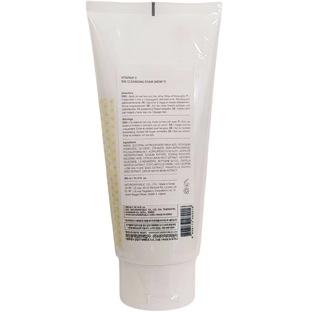 Nature Republic Vitapair C Big Foam Cleanser – Spumă de curățare iluminatoare cu Vitamina C 300 ml​