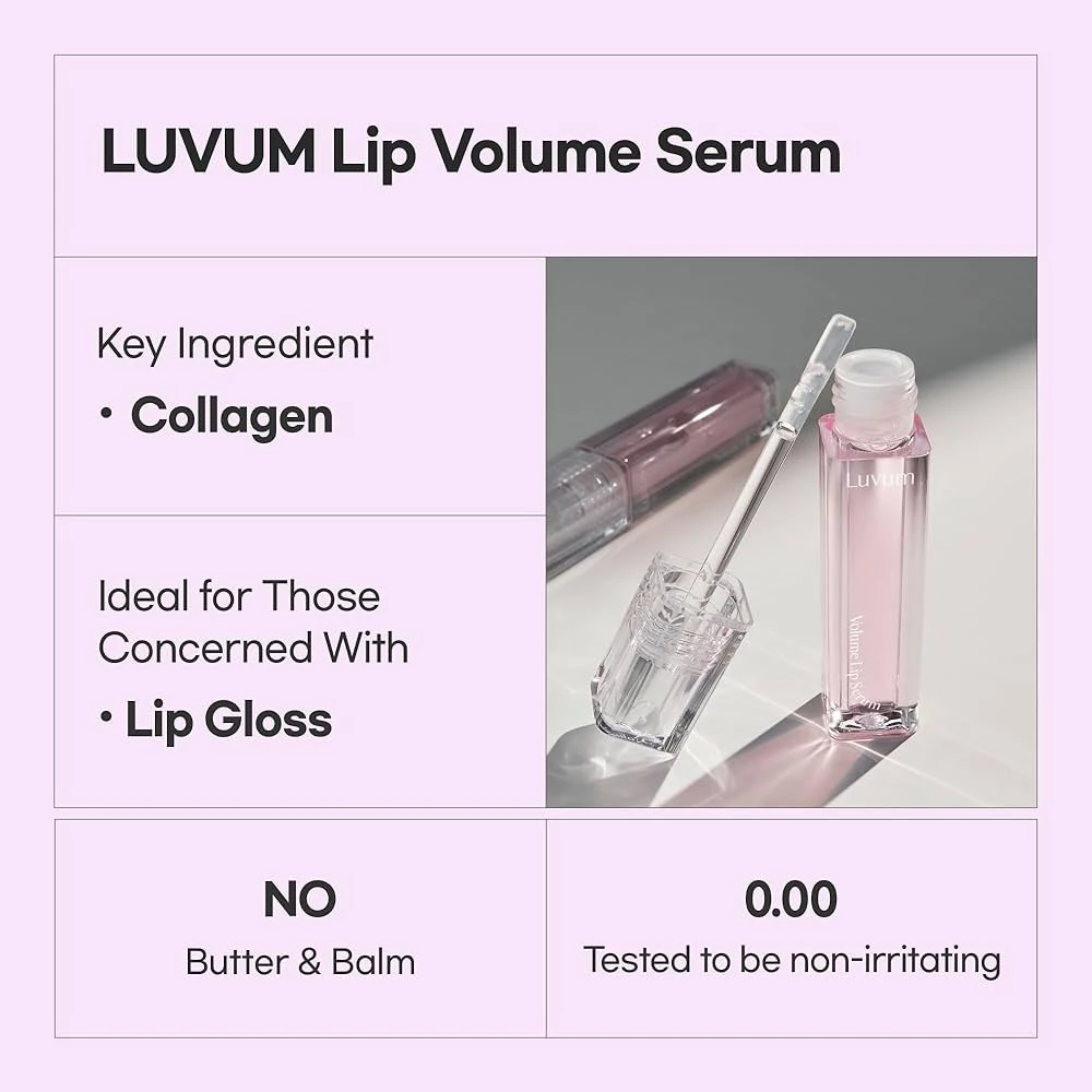 LUVUM Volume Lip Serum Ser de Buze Volumizant - Efect de volum instantaneu si hidratare intensa, 4 ml