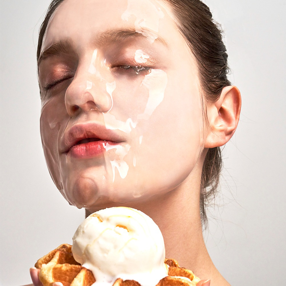 KOCOSTAR Waffle Mask Ice Cream – Mască de Față Gel Essence, 38 gr | Hidratare și Revitalizare cu Răcorire Instantanee