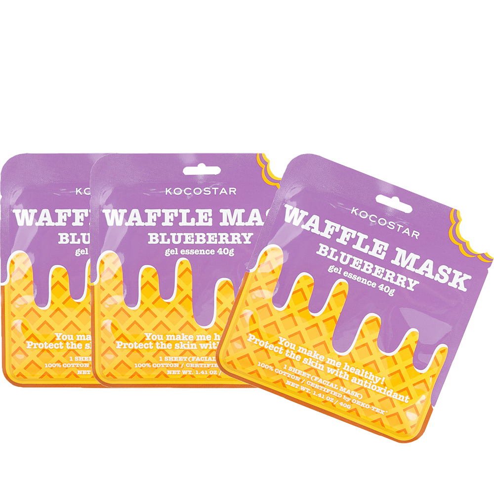 Waffle Mask Set 3 bucati Blueberry