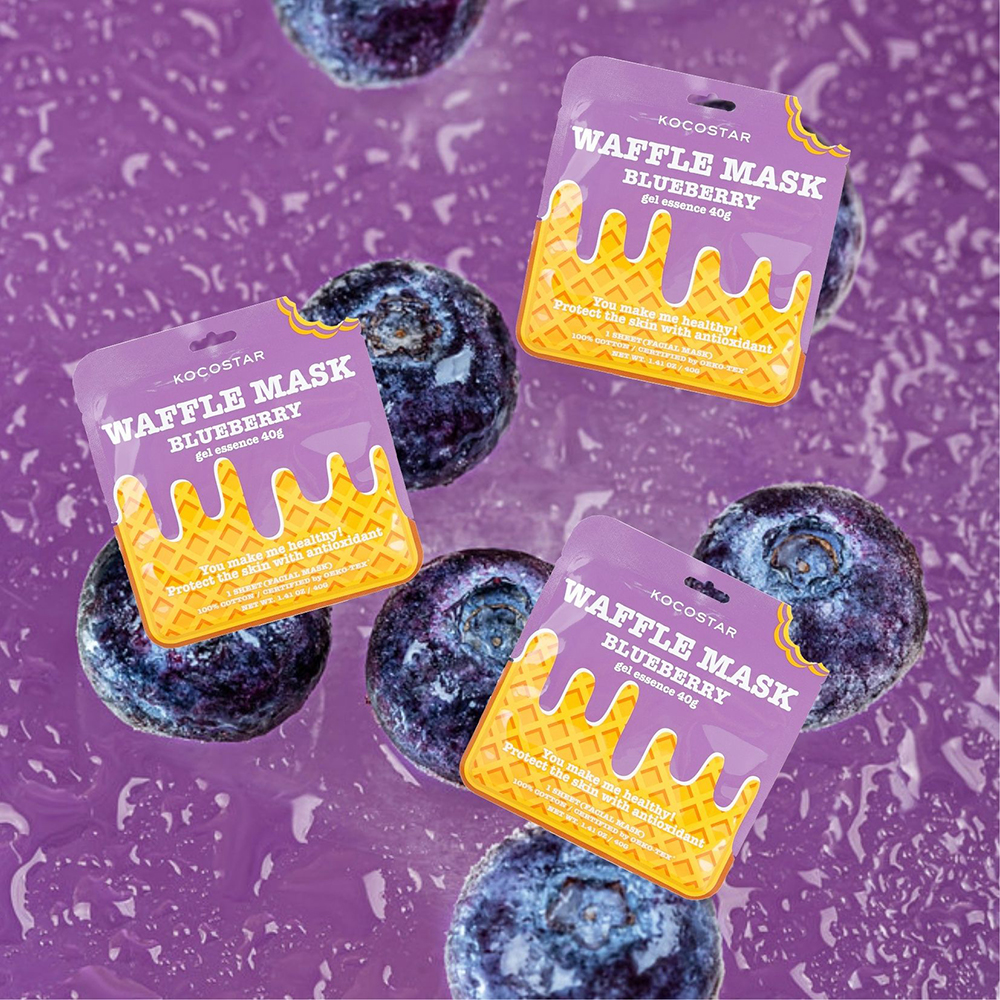 Waffle Mask Set 3 bucati Blueberry