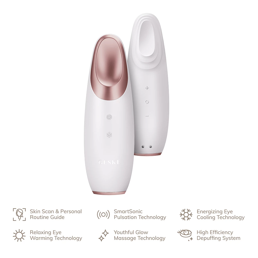 GESKE Warm and Cool Eye Energizer 6 in 1 – Dispozitiv Profesional pentru Îngrijirea Zonei Ochiilor, Starlight | German Beauty Tech