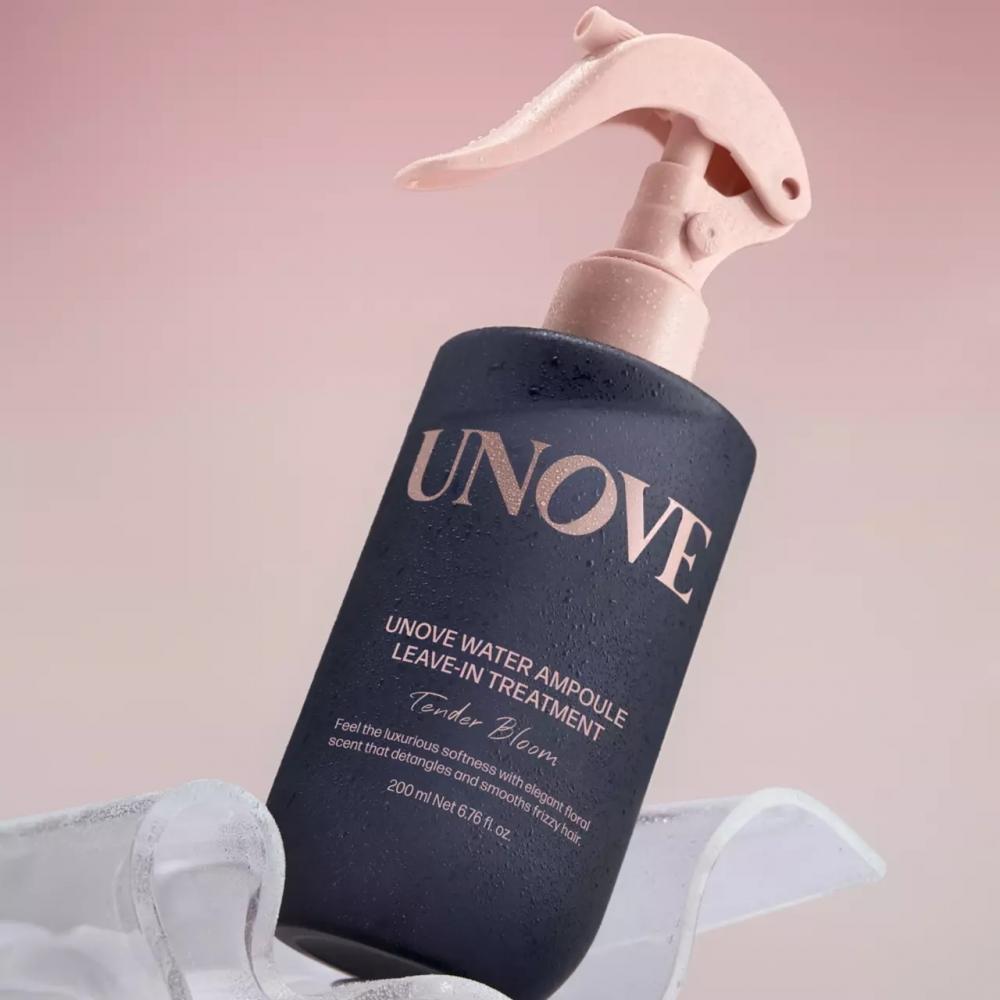 UNOVE Water Ampoule Leave in Treatment - spray de par formulat cu complex de proteine hidrolizate si ulei de argan, care contribuie la reducerea vizibila a efectului de frizz si la metinerea protectiei termice pana la 230?C - 200 ml