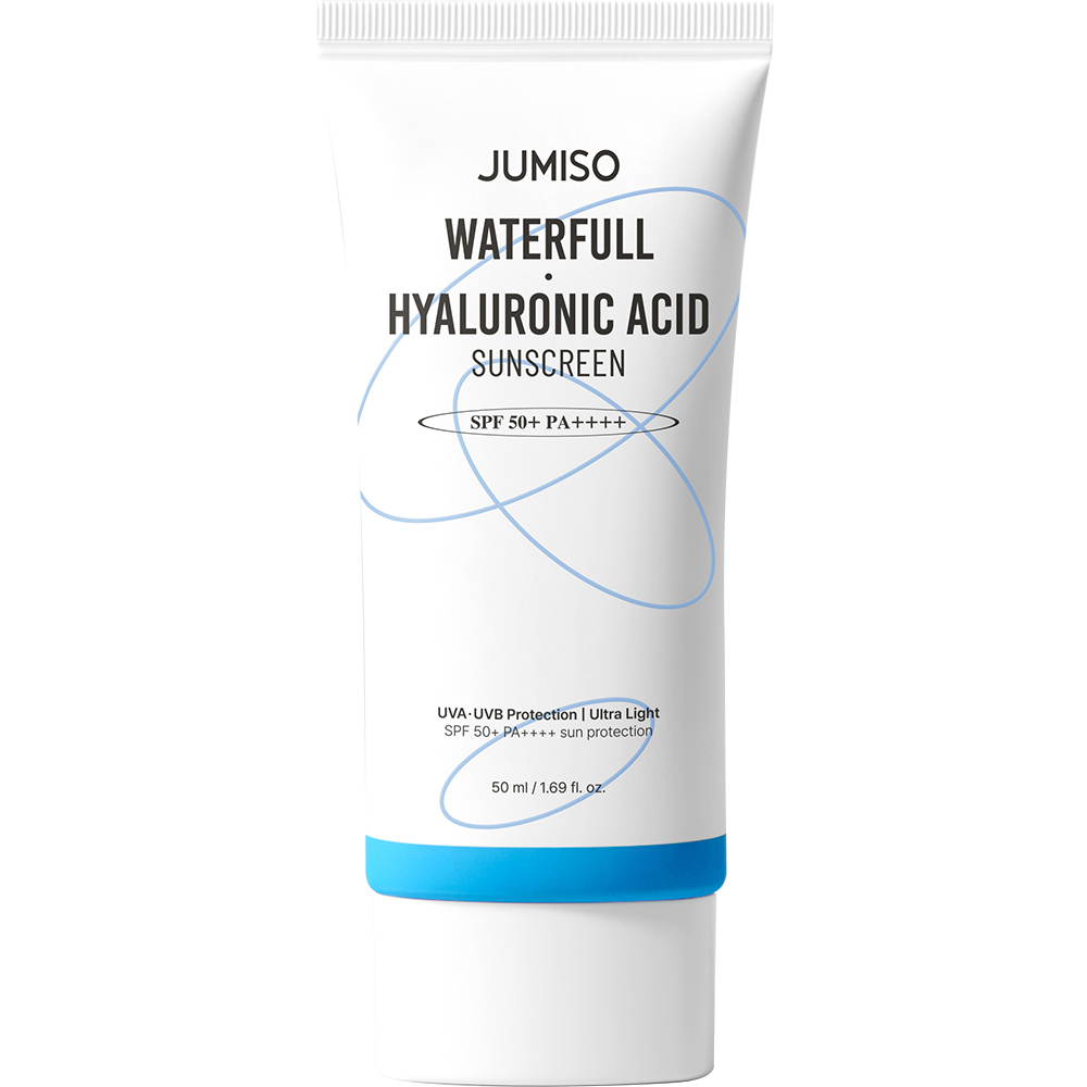 JUMISO Waterfull Hyaluronic Acid Sunscreen SPF 50+ PA++++ - crema de fata formulata cu acid hialuronic si niacinamida, care contribuie la hidratarea pielii si la metinerea confortului cutanat - 50 ml
