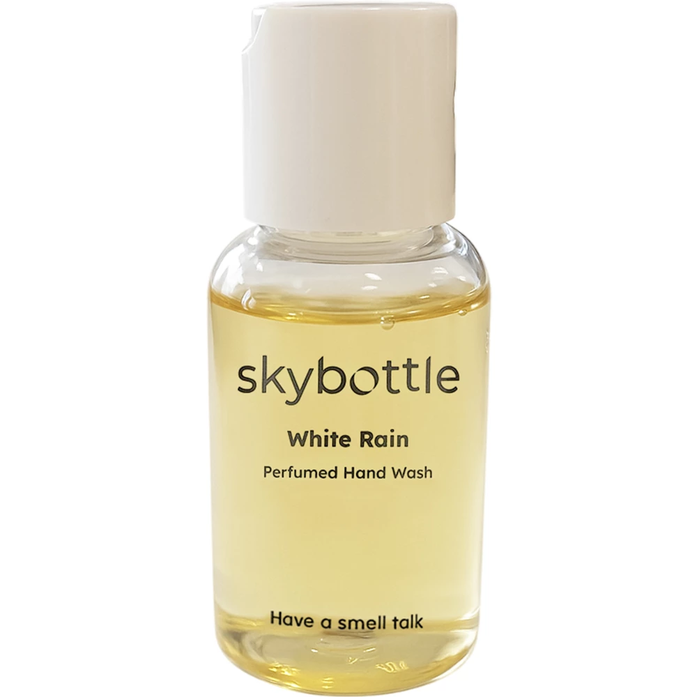 Skybottle White Rain Sapun Lichid Parfumat pentru maini Travel Size - Curatare delicata si hidratare intensa cu glicerina si unt de shea, 30 ml