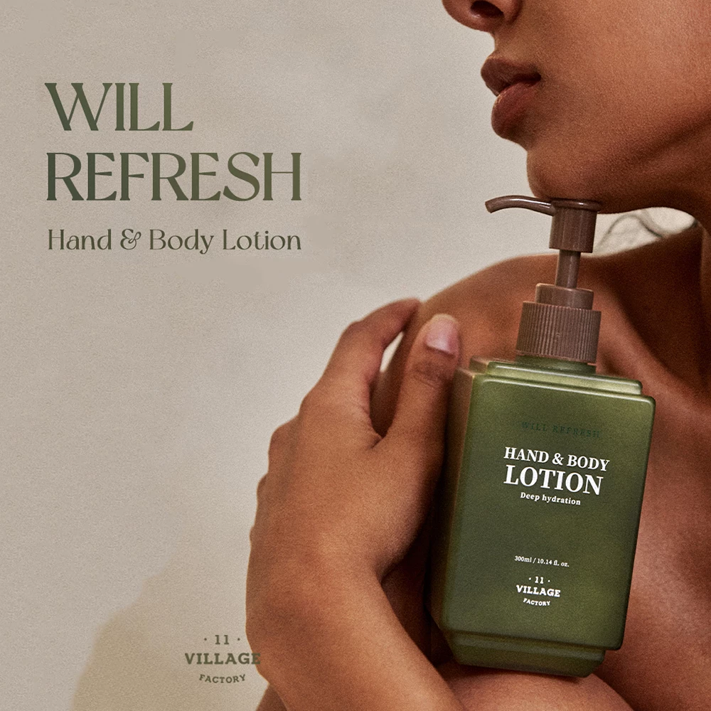 VILLAGE 11 FACTORY Will Refresh Lotiune Hidratanta Maini si Corp Eucalipt & Patchouli - Hidratare Profunda si Revigoranta, 300 ml