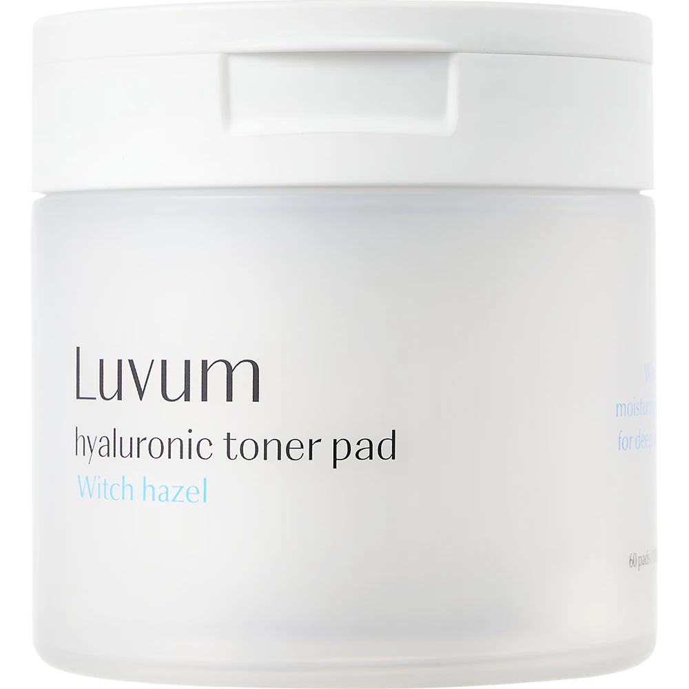 LUVUM Hyaluronic Witch Hazel Toner Pad - Dischete Tonice pentru Hidratare si Calmare, 60 buc