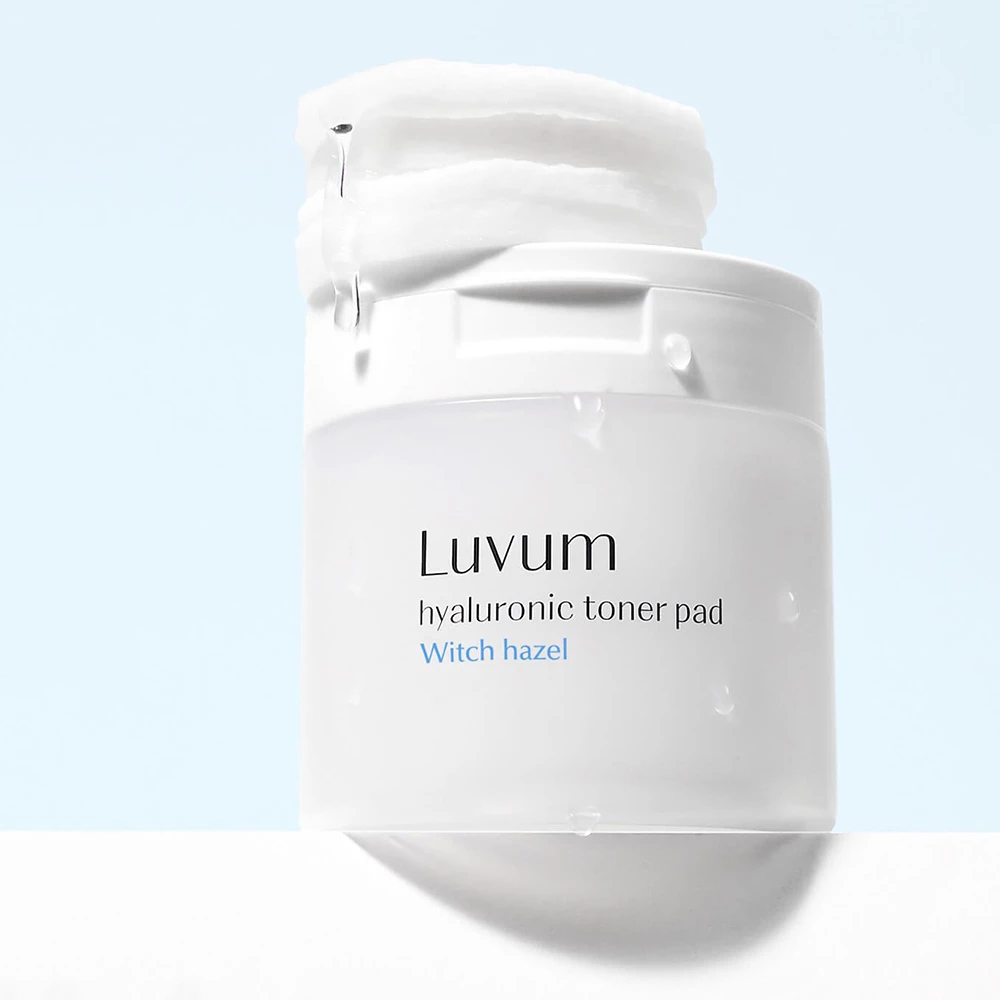 LUVUM Hyaluronic Witch Hazel Toner Pad - Dischete Tonice pentru Hidratare si Calmare, 60 buc
