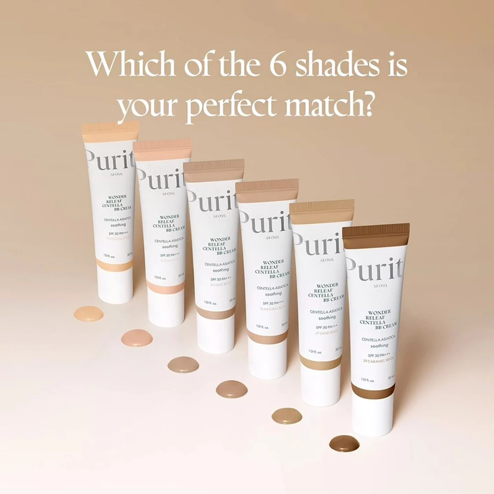 PURITO Wonder Releaf Crema Coloranta pentru Fata 13 Neutral Ivory - Calmare, Hidratare si Protectie UV, 30 ml