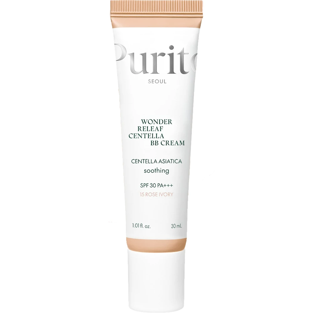 PURITO Wonder Releaf Crema BB pentru Fata 15 Rose Ivory - Hidratare, Calmare si Protectie UV, 30 ml