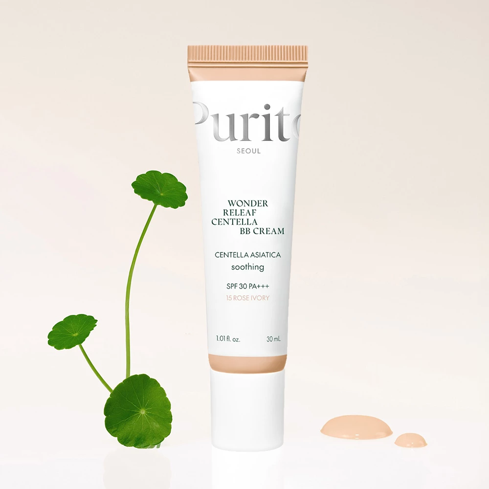 PURITO Wonder Releaf Crema BB pentru Fata 15 Rose Ivory - Hidratare, Calmare si Protectie UV, 30 ml