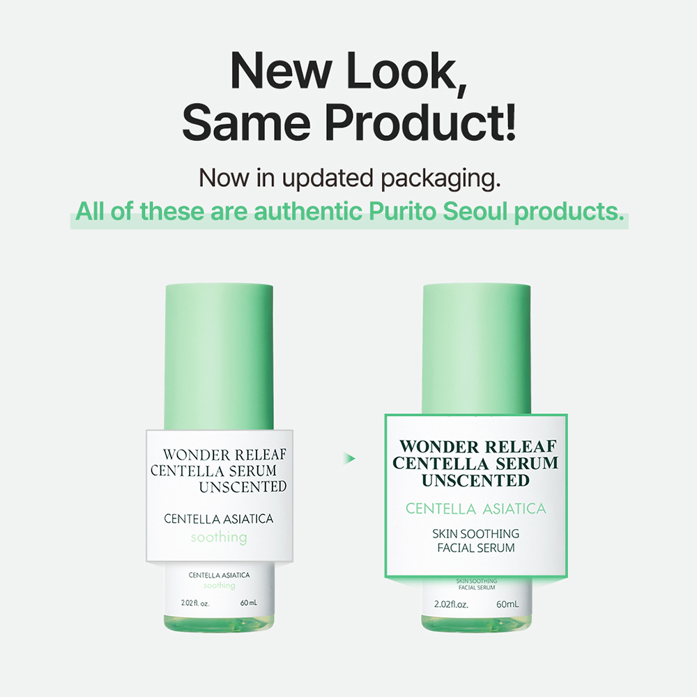 PURITO Wonder Releaf Ser pentru Fata Centella Unscented - Calmare Rapida si Hidratare, 60 ml