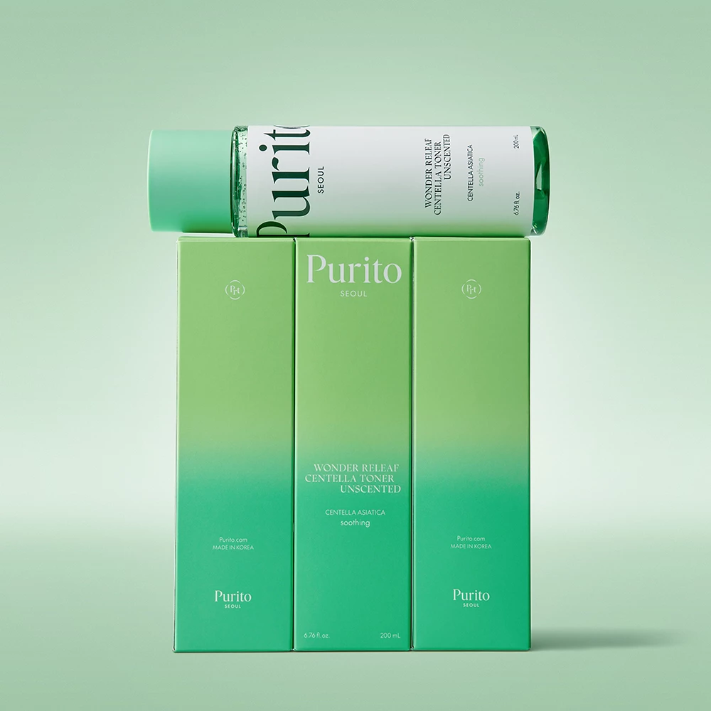 PURITO Wonder Releaf Toner facial calmant Centella Unscented - Calmare rapida si hidratare intensa pentru piele sensibila, 200 ml