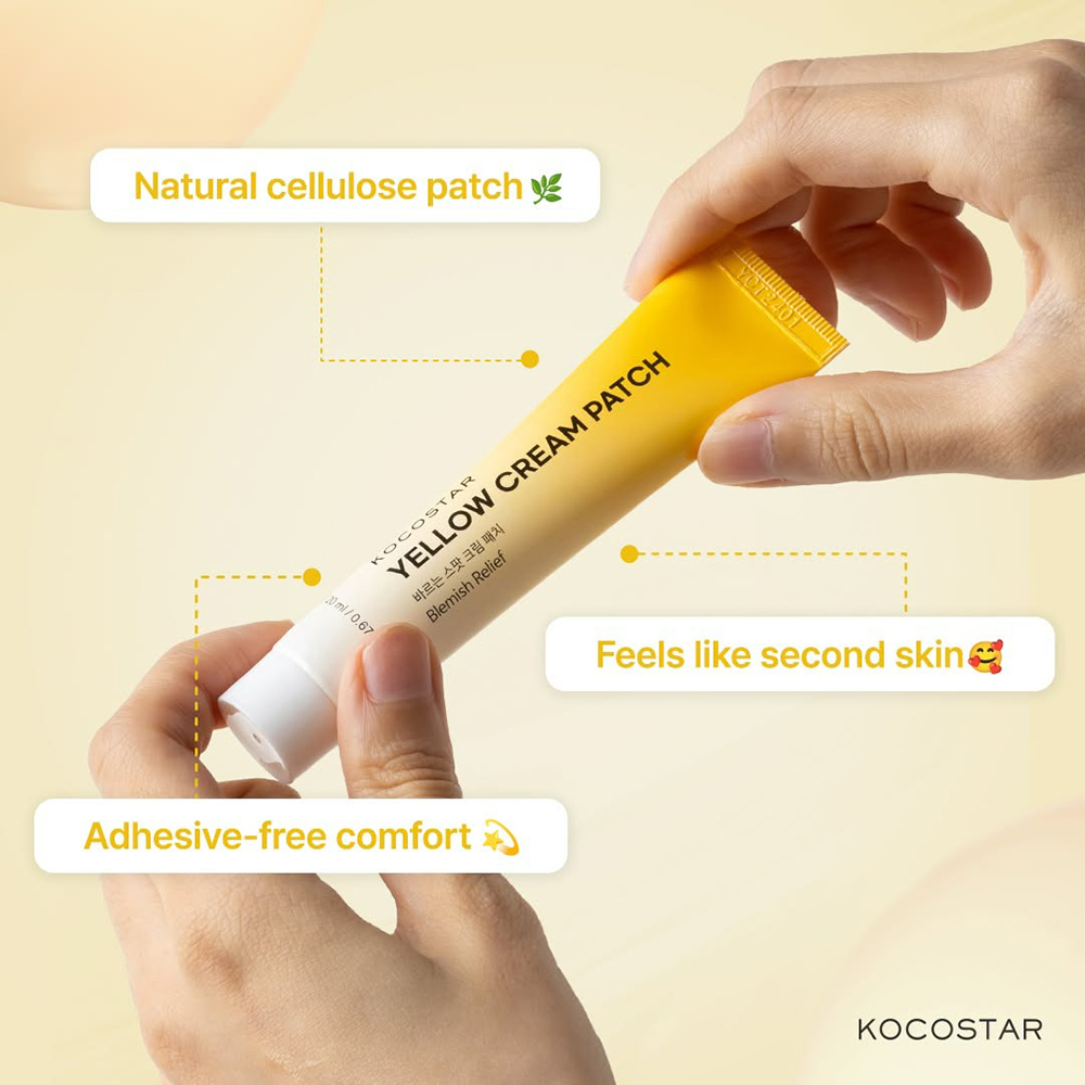 Kocostar Yellow Cream Patch – Cremă Patch 2-in-1 pentru Imperfecțiuni & Acnee (20 ml) | Protecție & Vindecare Rapidă