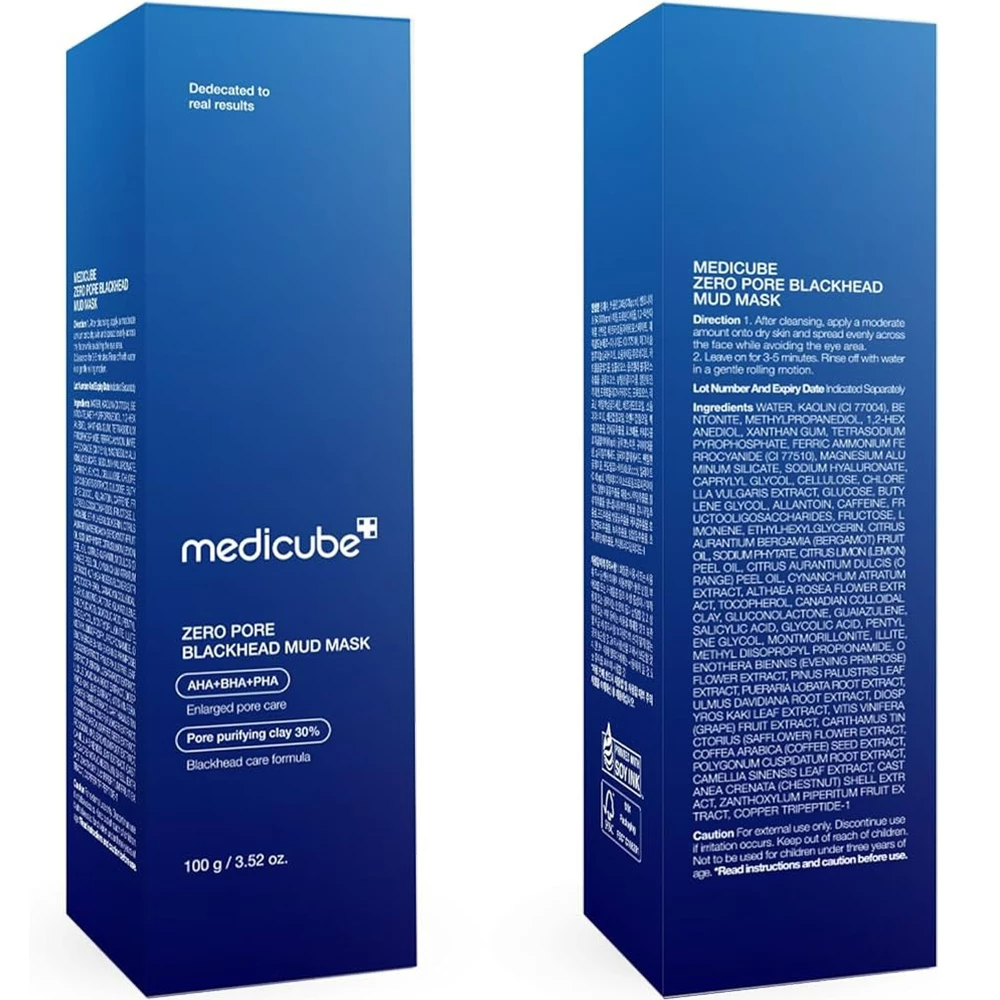 MEDICUBE Zero Pore Masca de fata cu argila - Curatare profunda si minimizare pori, 100 gr