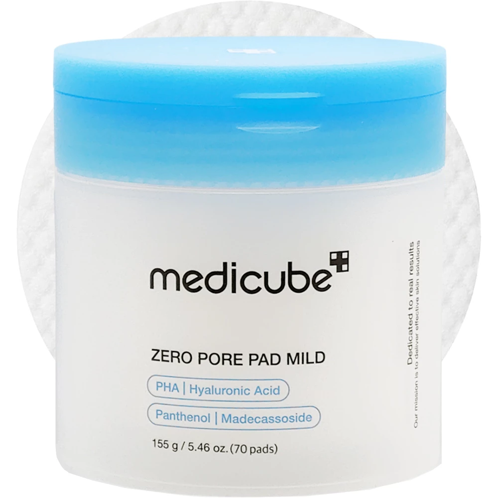 MEDICUBE Zero Pore Pad Toner Dischete Exfoliante Mild - Exfoliere Blanda si Reducerea Porilor, 70 buc