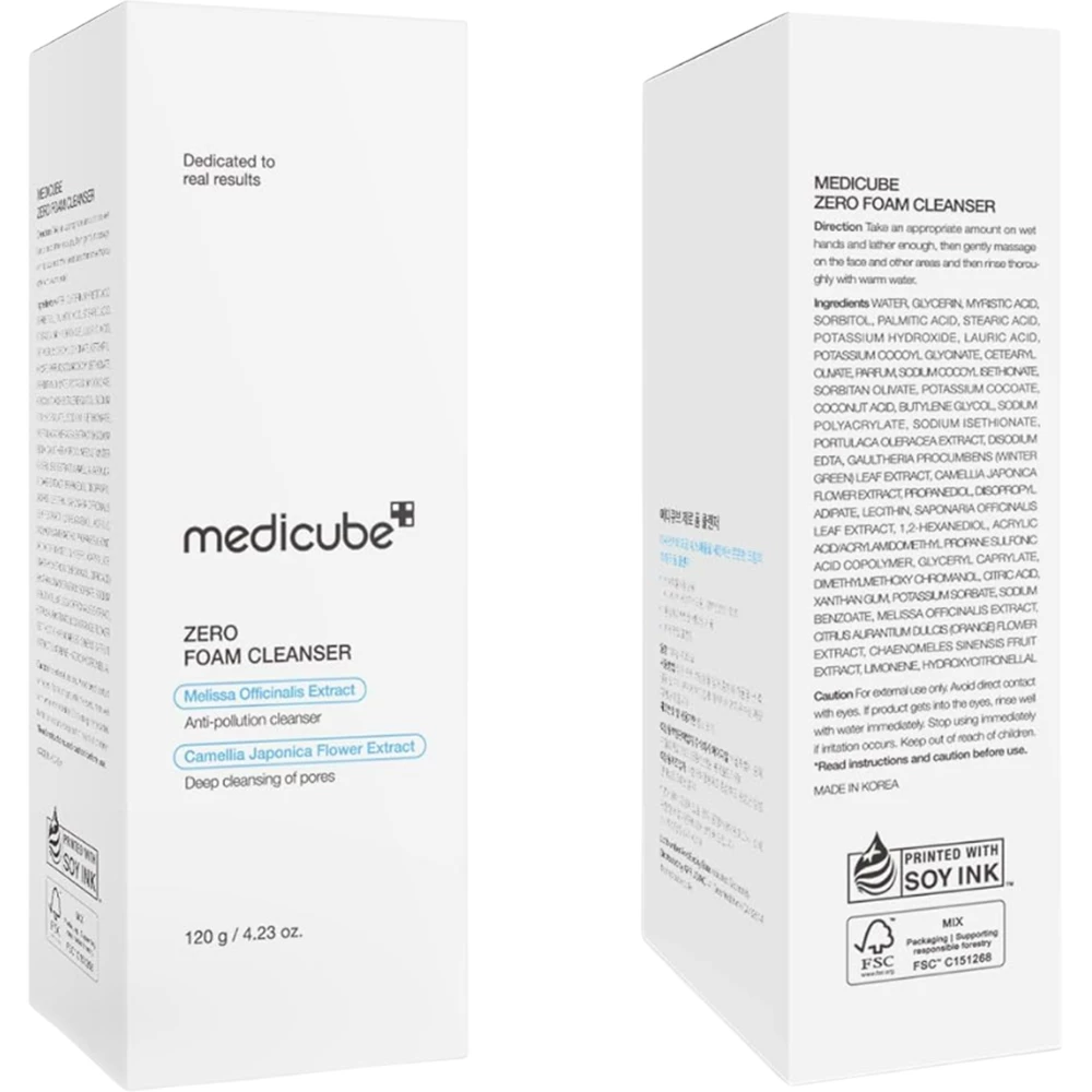 MEDICUBE Zero Spuma de Curatare pentru Fata 120 gr - Control Sebum si Minimizare Pori, Curatare Profunda si Hidratare