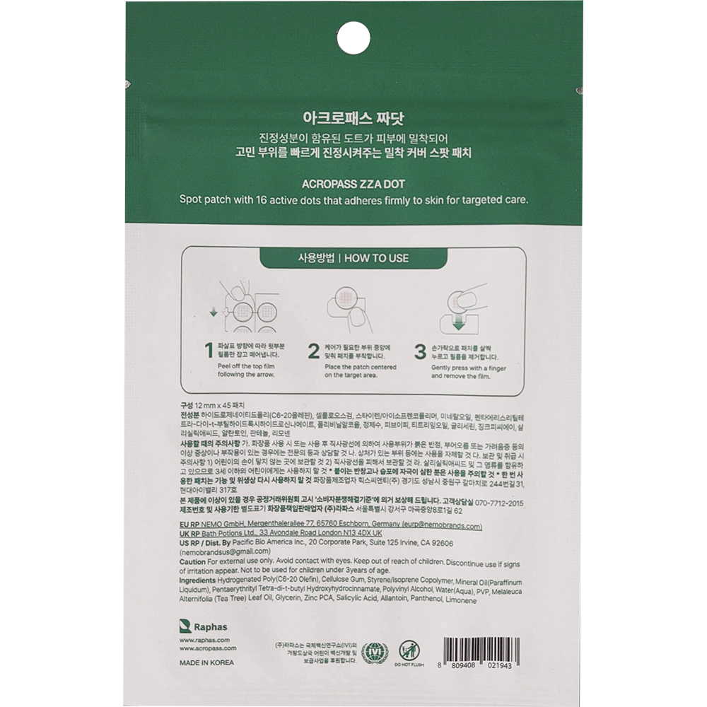 ZZA DOT Plasturi pentru acnee 45 buc