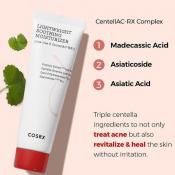 COSRX AC Collection Lightweight Soothing Moisturizer 80 ml - crema de fata formulata cu Centella Asiatica si COSRX CentellAC-RX, care contribuie la calmarea pielii foarte sensibile la caldura, racorirea pielii predispuse la acnee si la mentinerea pielii echilibrate fara sa se simta grasa