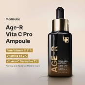 Medicube Age-R Vita C Pro Ampoule – Ser Facial Antioxidant cu 21% Vitamina C Pură, Acid Ferulic & Pantenol pentru Luminozitate și Corectarea Petelor (20 ml)