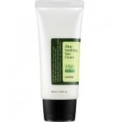 COSRX Aloe Soothing Sun Cream SPF50, 50 ml - Crema de fata formulata cu extract de frunze de Aloe Arborescens, care contribuie la protectia UV UVA si UVB si la mentinerea confortului cutanat