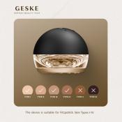 GESKE Anti-Aging Skin Tightener 6 in 1 - Dispozitiv multifunctional 6 in 1 cu tehnologie RF, caldura controlata si pulsatii sonice pentru fermitatea pielii fetei si a corpului  - Black