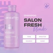 LEE STAFFORD Bleach Blondes Everyday Care, 250 ml - sampon formulat cu extract de musetel si provitamina B5 (pantenol), care contribuie la curatarea scalpului si lungimilor si la metinerea unui ton rece al parului blond natural sau decolorat