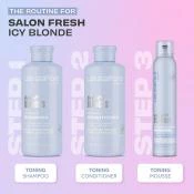 LEE STAFFORD Bleach Blondes Spuma de Par Nuantatoare Ice White - Neutralizare Tonuri Portocalii si Protectie UV, 200 ml