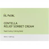 IUNIK Centella Relief Sorbet Cream, 50 ml - Crema de fata formulata cu Centella Asiatica si niacinamida, care contribuie la calmarea pielii si la mentinerea hidratarii fara senzatie grasa