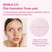 BANILA CO Clean it Zero Pink Hydrattion Toner Pad toner - hidratare si calmare si luminozitate, 70 buc
