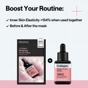 MEDIHEAL Collagen Wrapping Serum Mask Firming Volume 25 ml - Masca de fata formulata cu colagen si retinol, care contribuie la imbunatatirea fermitatii pielii si la mentinerea hidratarii