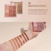 BLACK ROUGE Colordation Mood Palette Fard de Pleoape MP01 BRICKDATION - culori neutre si maro pentru machiaj sofisticat si rezistent, 12g