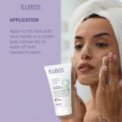 EUBOS Cool and Calm Redness Relieving Cream Cleanser - crema de curatare pentru pielea cu roseata, sensibilitate, cuperoza sau predispozitie la rozacee, formulata cu Extract de Helichrysum italicum si pantenol, care contribuie la reducerea rosetii si la metinerea hidratarii - 150 ml