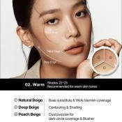 TFIT Cover Up Pro Concealer Paleta Corectoare #02 Warm - Acoperire Completa, Rezistenta si Hidratare cu Acid Hialuronic, 15g