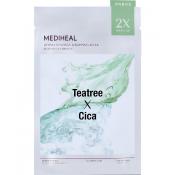 MEDIHEAL Derma Synergy Wrapping Sheet Mask Teatree X Cica Calming - masca de fata formulata cu arbore de ceai si Centella Asiatica, care contribuie la calmarea pielii sensibile, iritate sau predispuse la imperfectiuni si la metinerea pielii hidratate si confortabile - 25 ml
