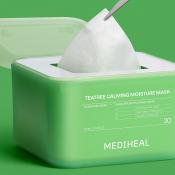 MEDIHEAL Derma365 Mask Teatree Calming Moisture 350 ml - Set 30 de masti de fata formulat cu extract de arbore de ceai si niacinamida, care contribuie la calmarea pielii si la metinerea hidratarii