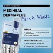 MEDIHEAL Dermaplus Birch Sheet Mask - masca de fata tip servetel formulata cu seva de mesteacan si acid hialuronic, care contribuie la hidratarea pielii si la metinerea confortului cutanat - 22 ml