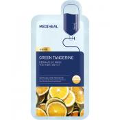 MEDIHEAL Dermaplus Green Tangerine Sheet Mask - masca de fata tip servetel formulata cu niacinamida si derivati de vitamina C, care contribuie la uniformizarea nuantei pielii si la mentinerea hidratarii - 22 ml
