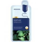 MEDIHEAL Dermaplus Heartleaf Sheet Mask - masca de fata tip servetel formulata cu extract de Houttuynia Cordata si acid hialuronic, care contribuie la reducerea disconfortului pielii si la sustinerea unui nivel optim de hidratare - 22 ml