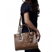 Dillon Embossed Leather Satchel