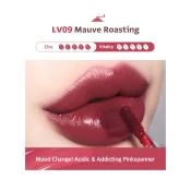 BLACK ROUGE Drip Hot Water Tint Nuantator pentru buze LV09 Mauve Roasting - Rezistenta indelungata si hidratare intensa, 4.5g