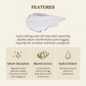 SKINFOOD Egg White Masca pentru minimizarea porilor - Curatare profunda si hidratare intensa, 120 ml