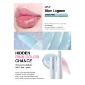 UNLEASHIA Glacier Vegan Balm balsam de buze No. 2 Blue Lagoon - hidratare si luminozitate, 3.3 gr