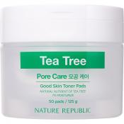 Nature Republic Good Skin Tea Tree Ampoule Toner Pad – Toner de Față cu Dischete, 50 buc | K-beauty