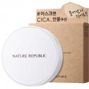 Nature Republic Green Derma Mild Cica Serum Cover Cushion 01 Light Beige – Cushion cu crema cu protectie solara SPF50+ PA+++, 15 g | K-beauty