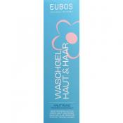 EUBOS Haut Ruhe Cleansing Gel Skin and Hair, 125 ml - gel de dus potrivit pentru pielea sensibila a bebelusilor si copiilor, formulat cu aloe vera si minerale marine, care contribuie la calmarea pielii si la mentinerea functiei de bariera cutanata