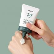 ANUA Heartleaf Silky Moisture Sun Cream SPF50+ PA++++, 50 ml - Crema de fata formulata cu extract de Heartleaf si pantenol, care contribuie la protectia pielii impotriva razelor UVA si UVB si la metinerea hidratarii si a confortului cutanat