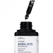 ISNTREE Hyper Acid4 Ser Exfoliant Intens 30 AHA BHA PHA LHA - Ten Luminos si Textura Uniforma, 20 ml