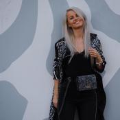 Light Grey Animal Print Limited Edition Leather Belt bag