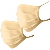 Masca de protectie cu snur, reutilizabila Masca faciala set 2 bucati Crem